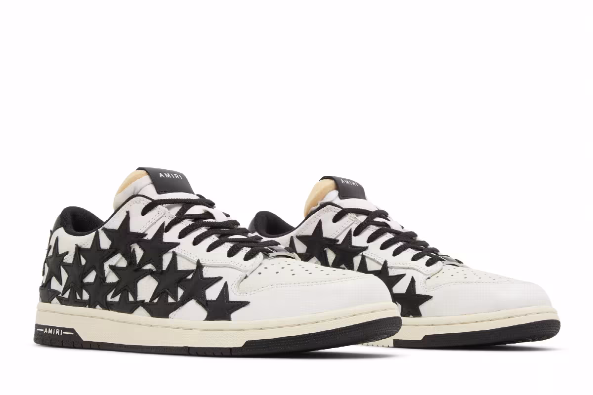 Amiri Stars Low White Black, view 9