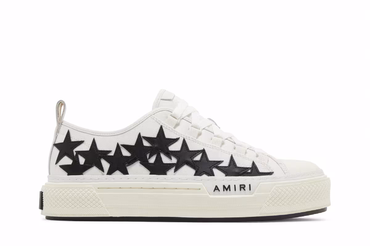 Amiri Stars Court Low White Black 2023, view 2