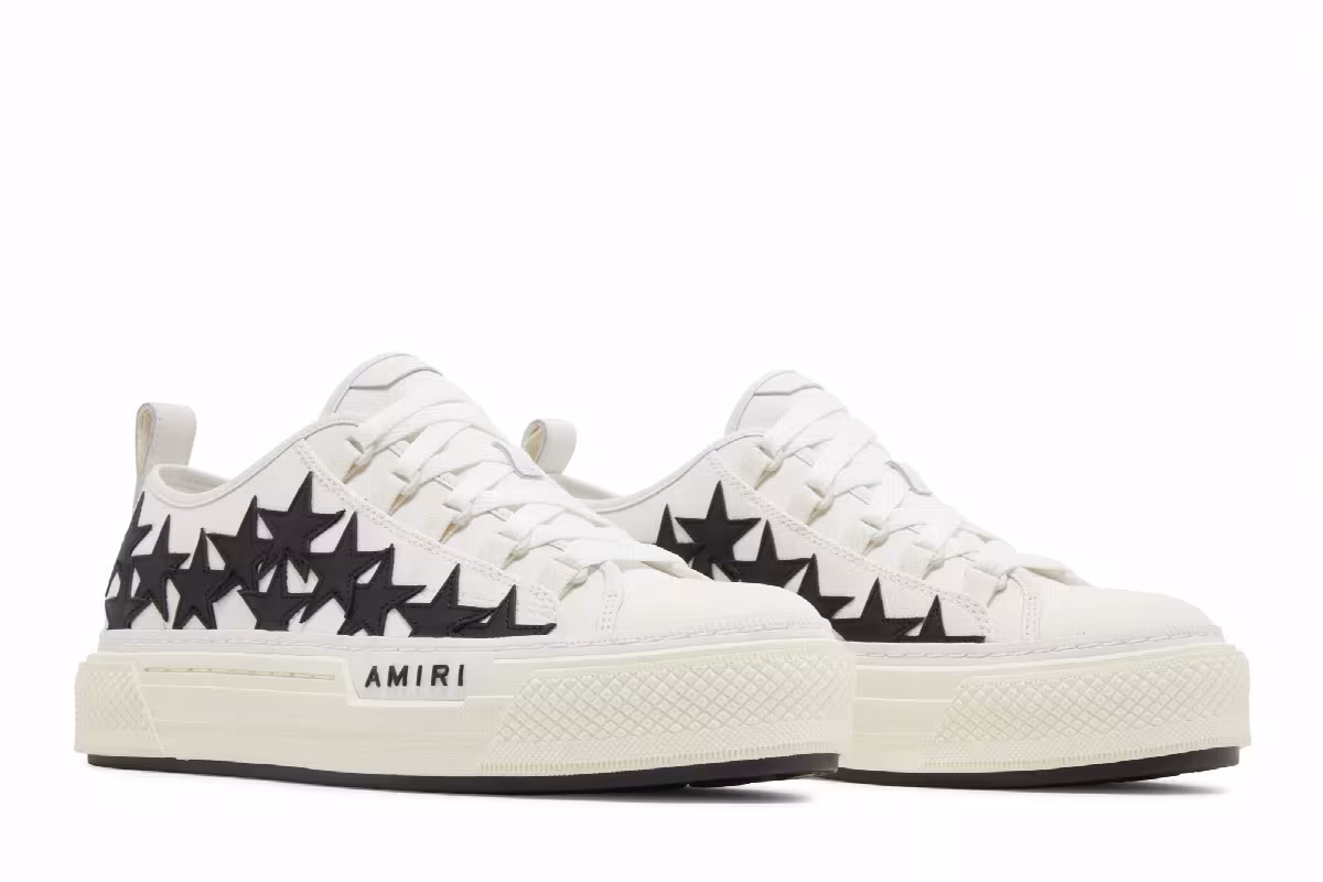 Amiri Stars Court Low White Black 2023, view 9