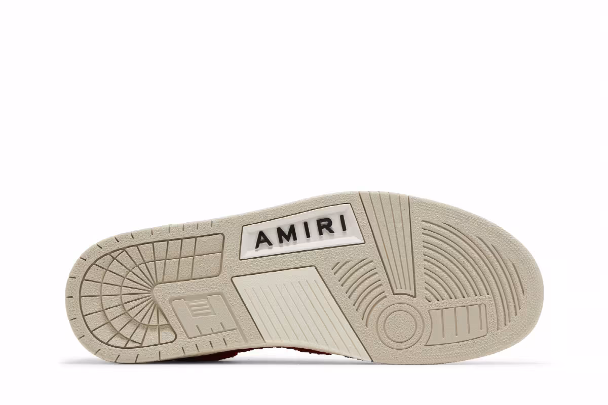 Amiri Skel Top Low White Red Chenille, view 5