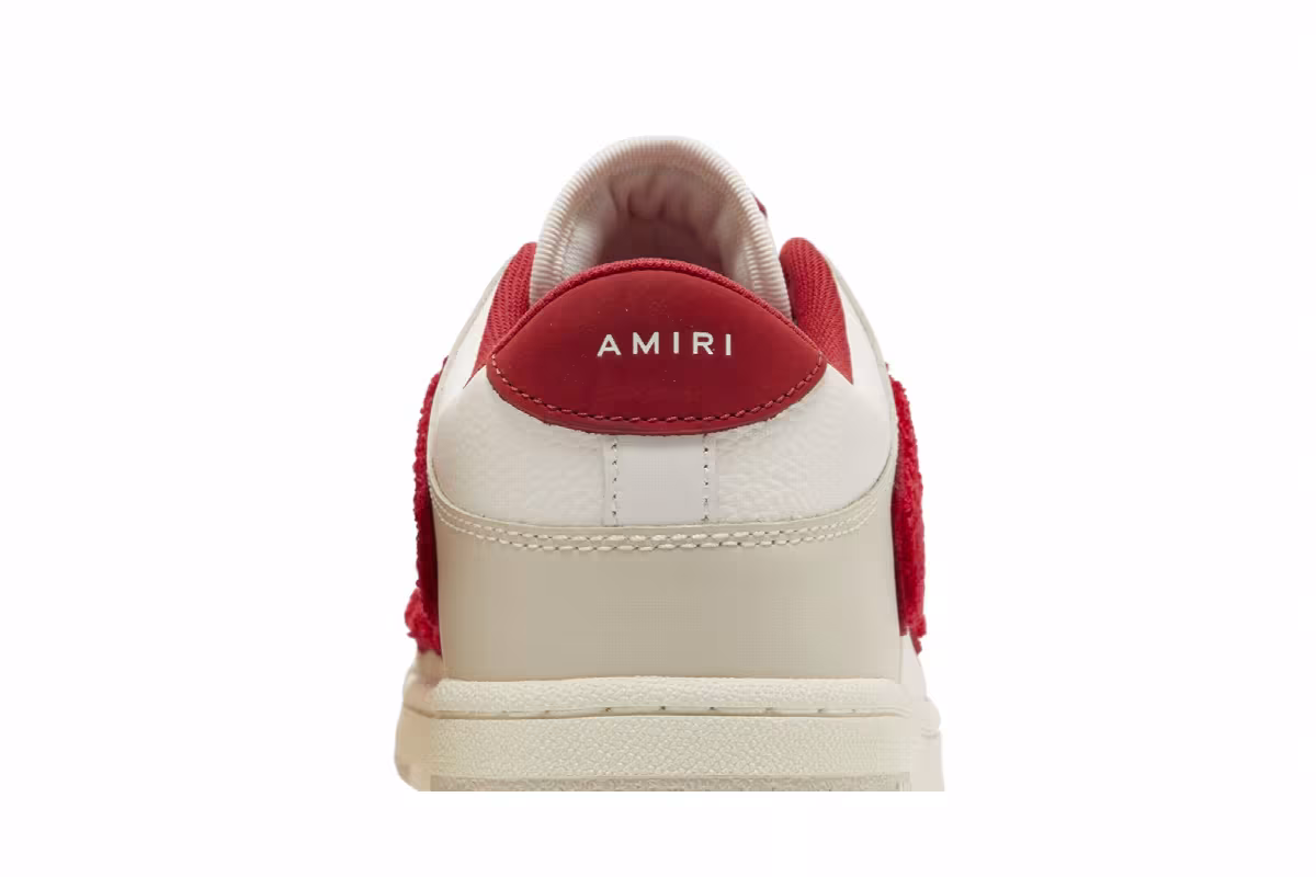 Amiri Skel Top Low White Red Chenille, view 8