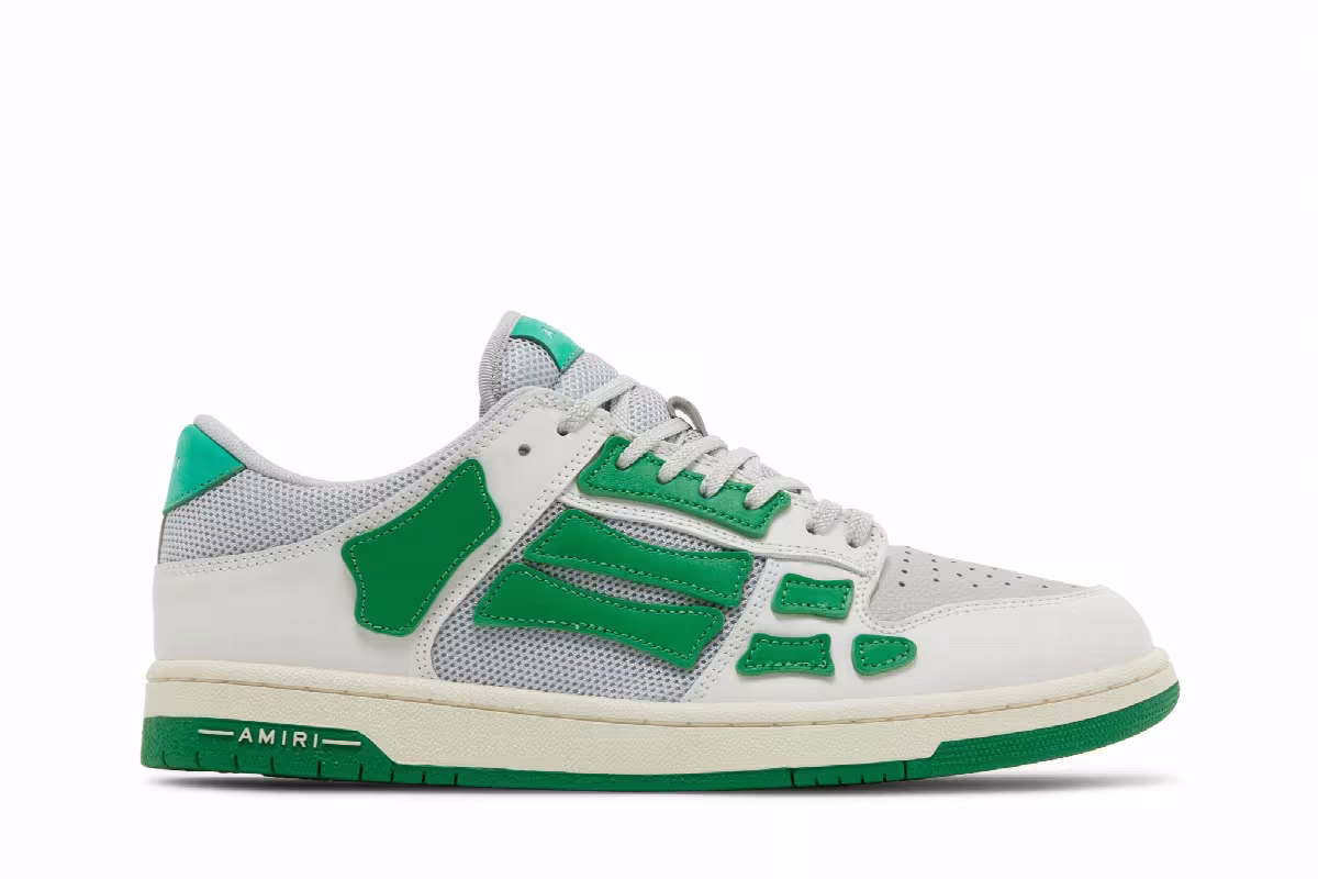 Amiri Mesh Skel Top Low White Green, view 2
