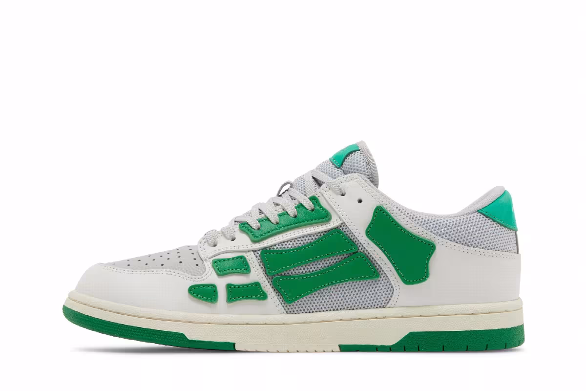 Amiri Mesh Skel Top Low White Green, view 4