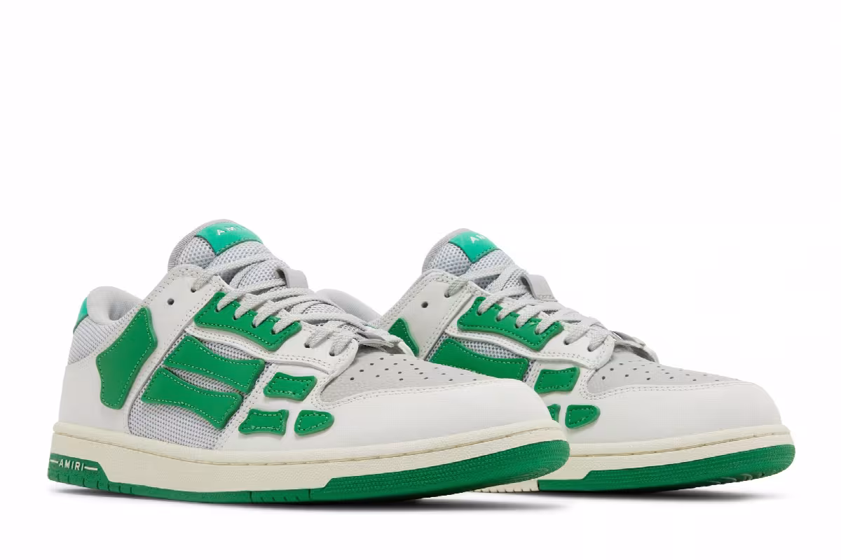 Amiri Mesh Skel Top Low White Green, view 9