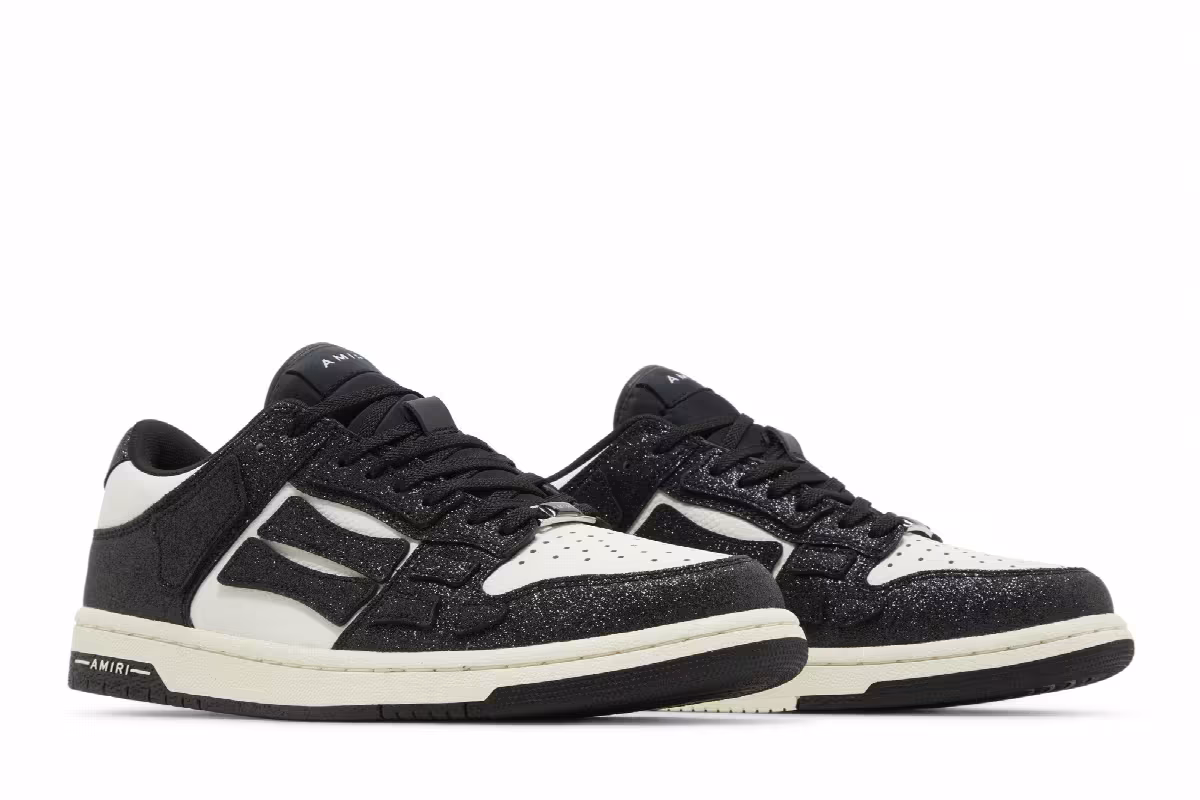 Amiri Skel Top Low Crystal - Black White, view 9