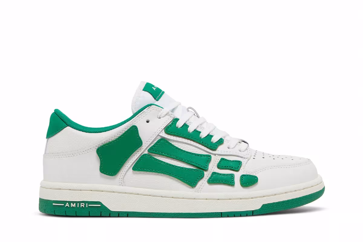 Amiri Skel Top Low White Green, view 2