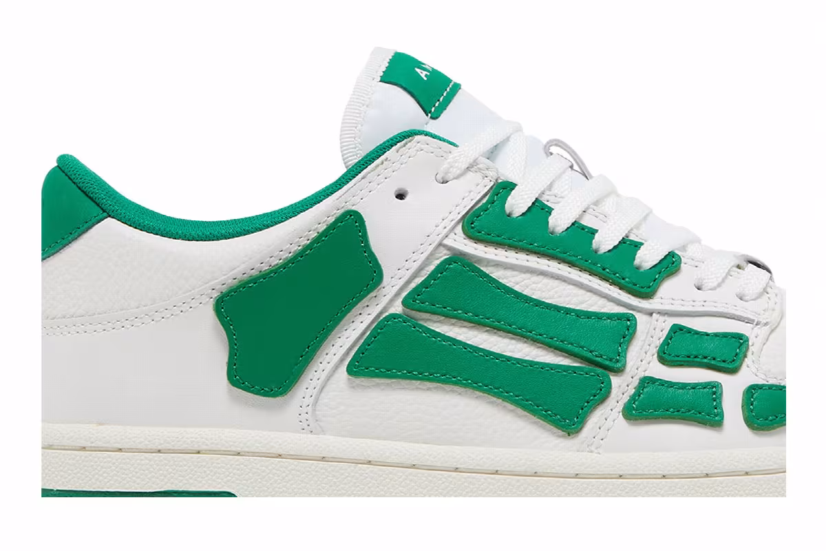 Amiri Skel Top Low White Green, view 3