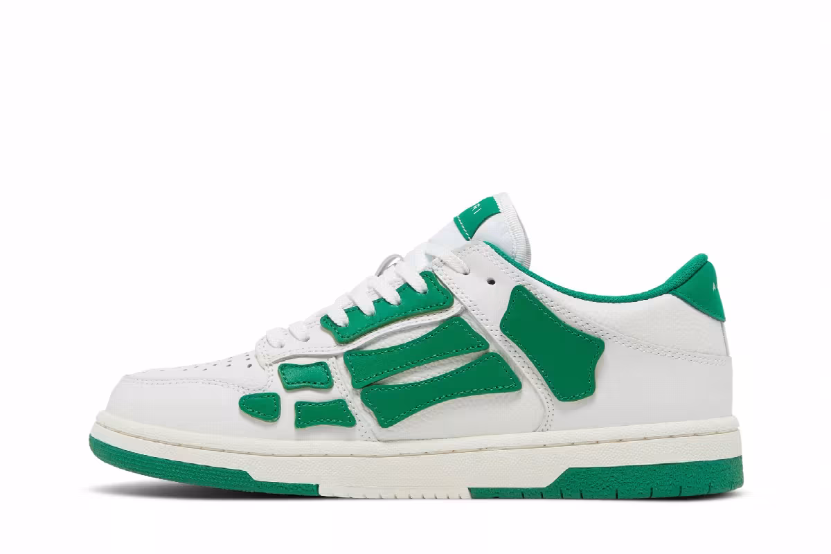 Amiri Skel Top Low White Green, view 4