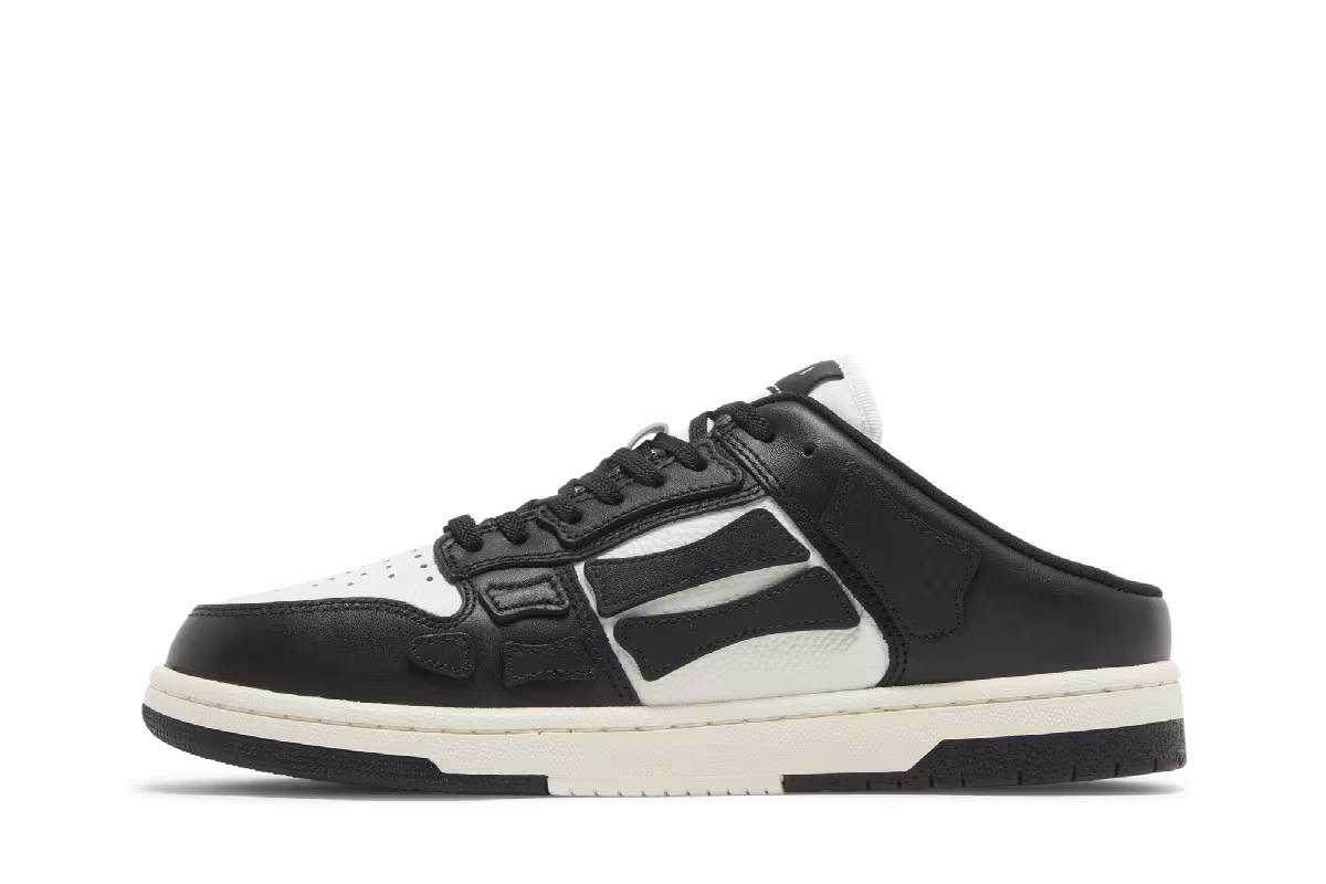 Amiri Skel Top Low Slip-On Black White, view 4