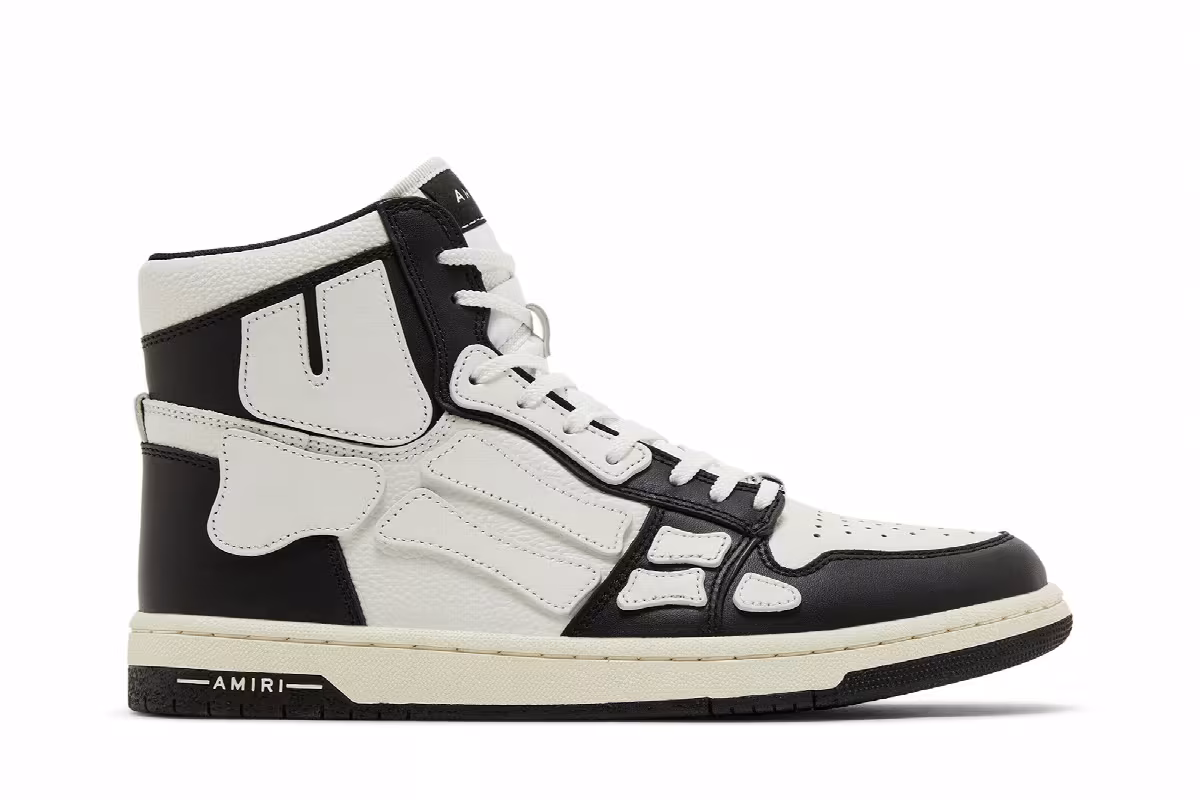 Amiri Skel Top Hi Black White, view 2