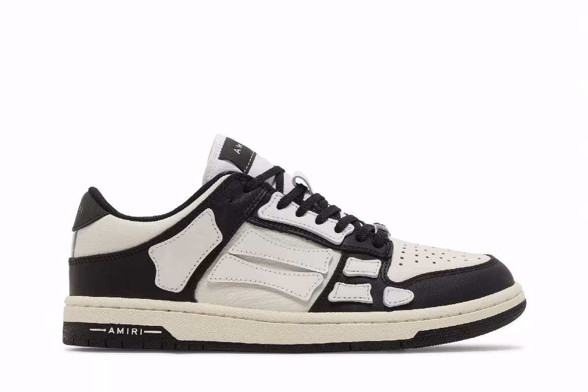 Amiri Skel Top Low Black White, view 2