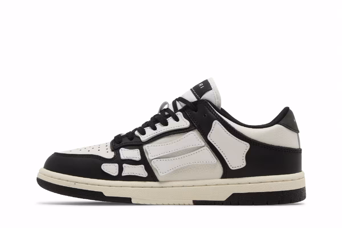 Amiri Skel Top Low Black White, view 4