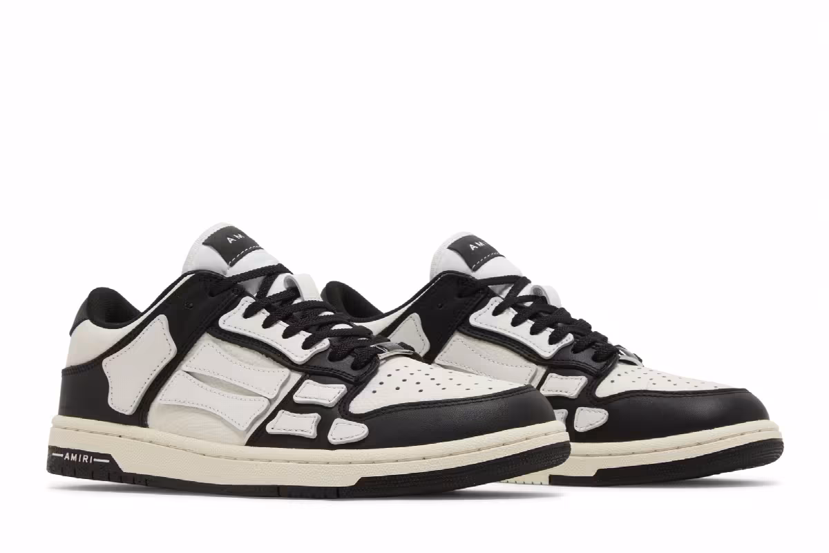 Amiri Skel Top Low Black White, view 9