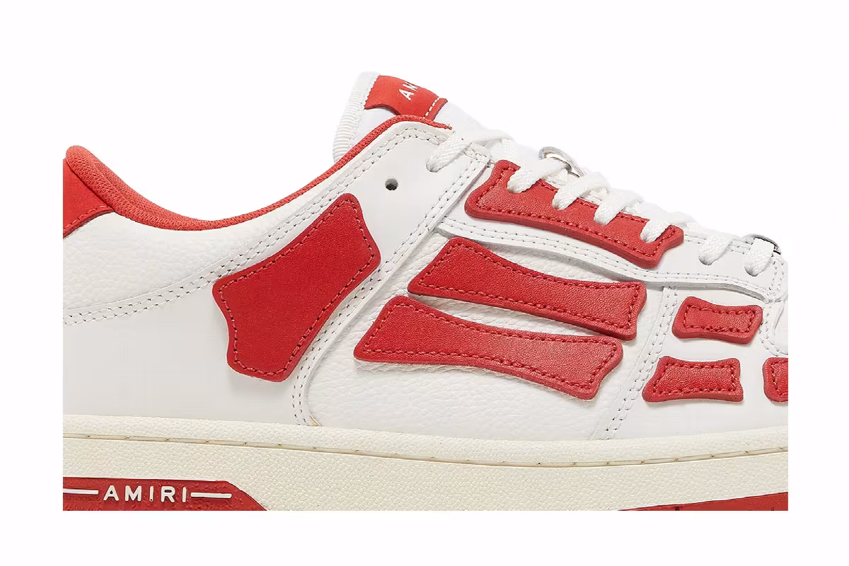 Amiri Skel Top Low White Red, view 3