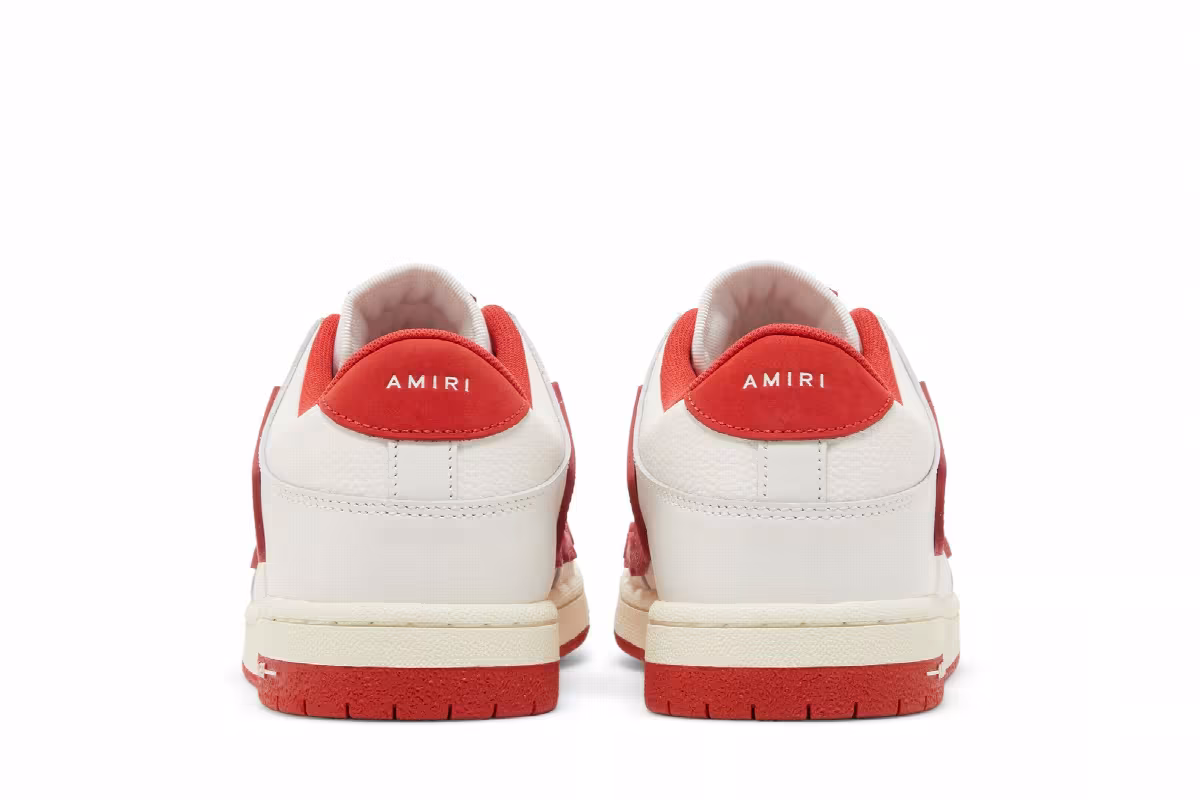 Amiri Skel Top Low White Red, view 7