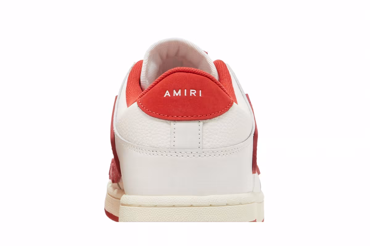 Amiri Skel Top Low White Red, view 8