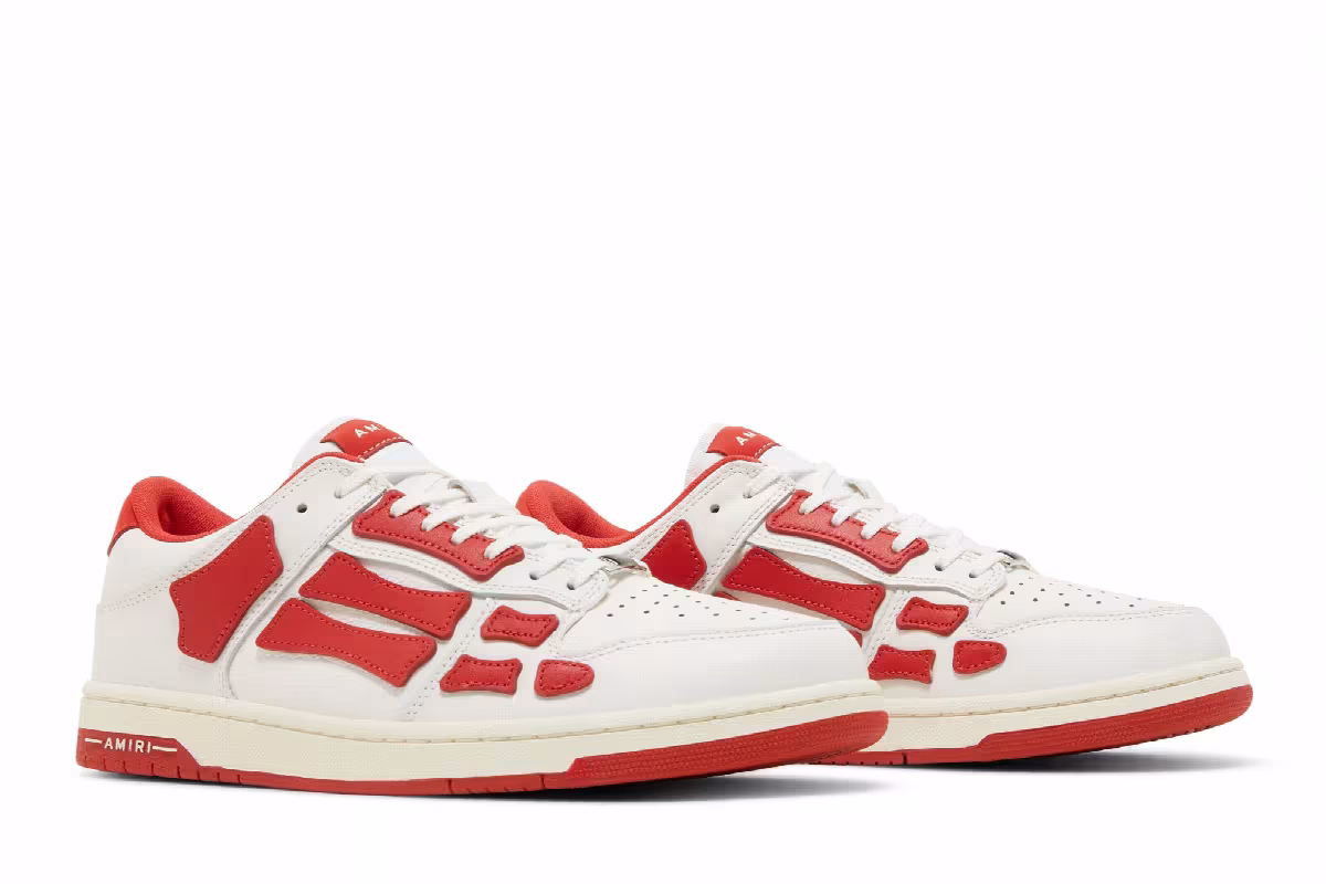 Amiri Skel Top Low White Red, view 9