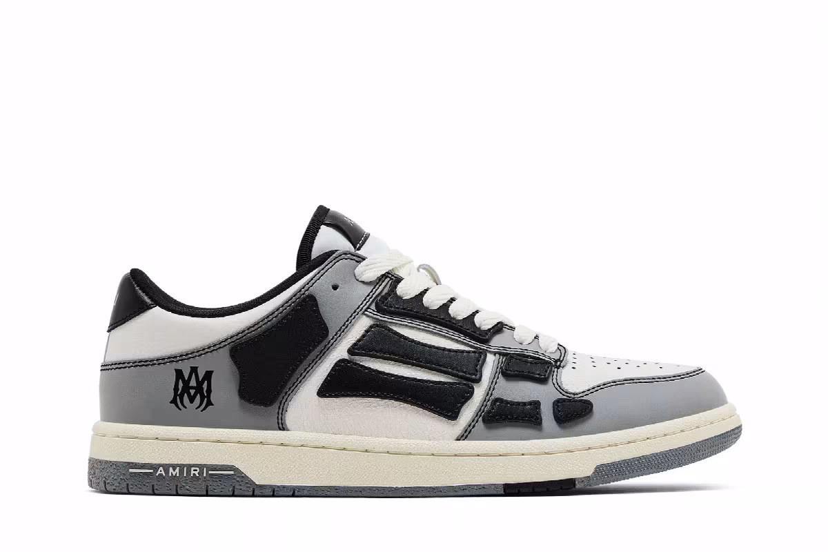 Amiri Skel Top Low Varsity - Grey Black, view 2