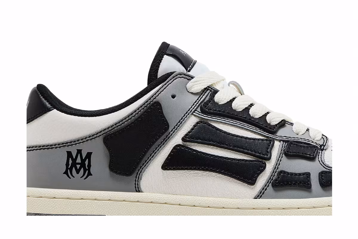Amiri Skel Top Low Varsity - Grey Black, view 3