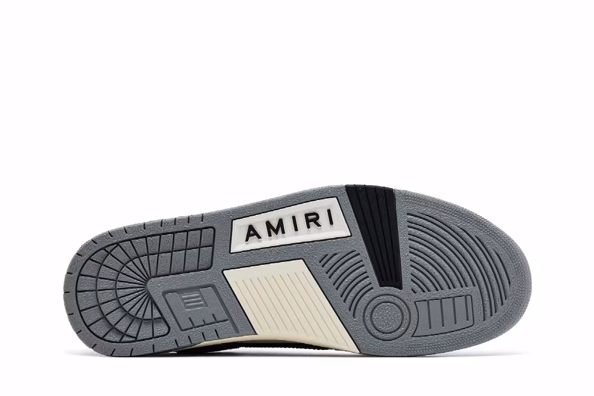 Amiri Skel Top Low Varsity - Grey Black, view 5