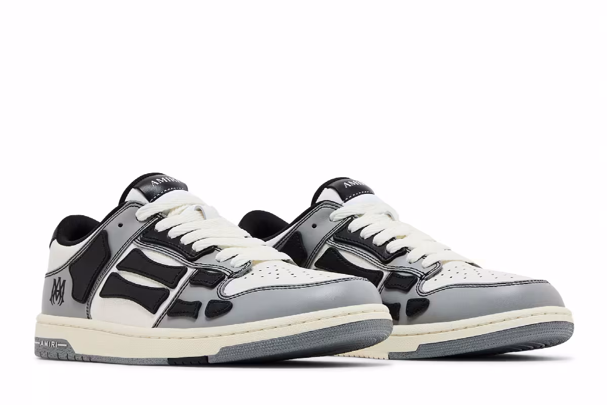 Amiri Skel Top Low Varsity - Grey Black, view 9