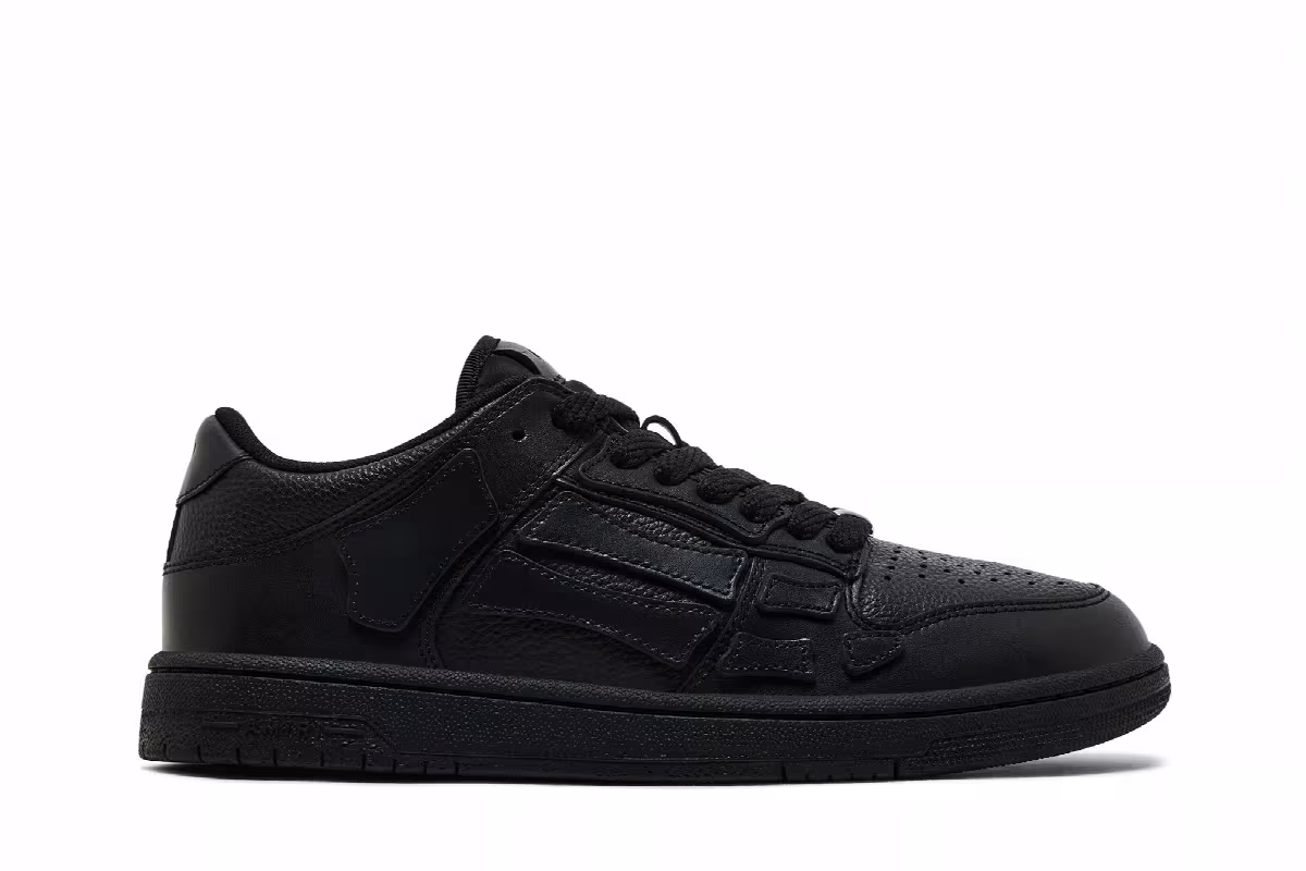 Amiri Skel Top Low Triple Black, view 2