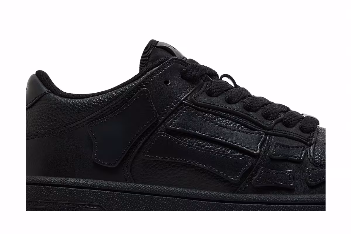 Amiri Skel Top Low Triple Black, view 3