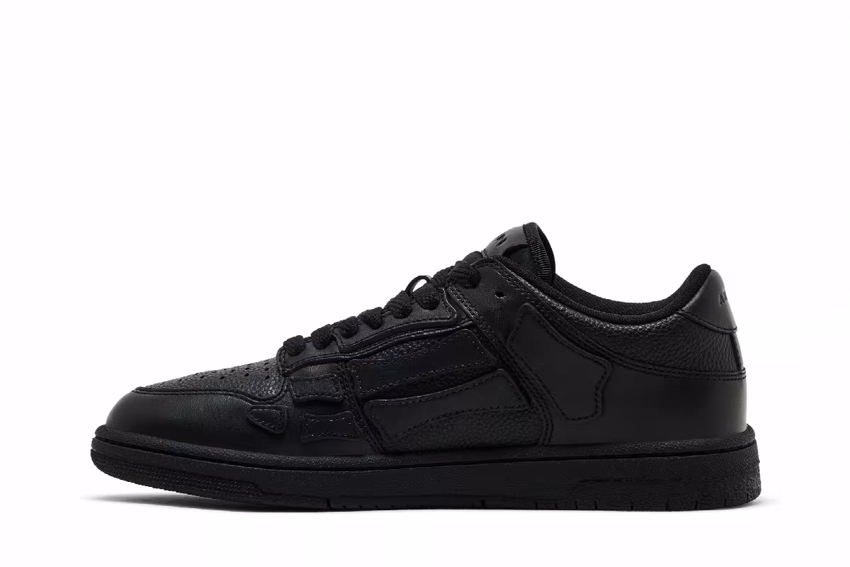 Amiri Skel Top Low Triple Black, view 4