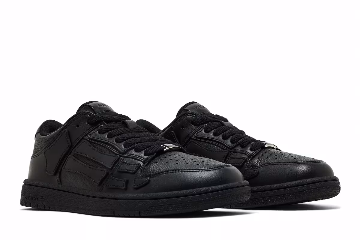 Amiri Skel Top Low Triple Black, view 9