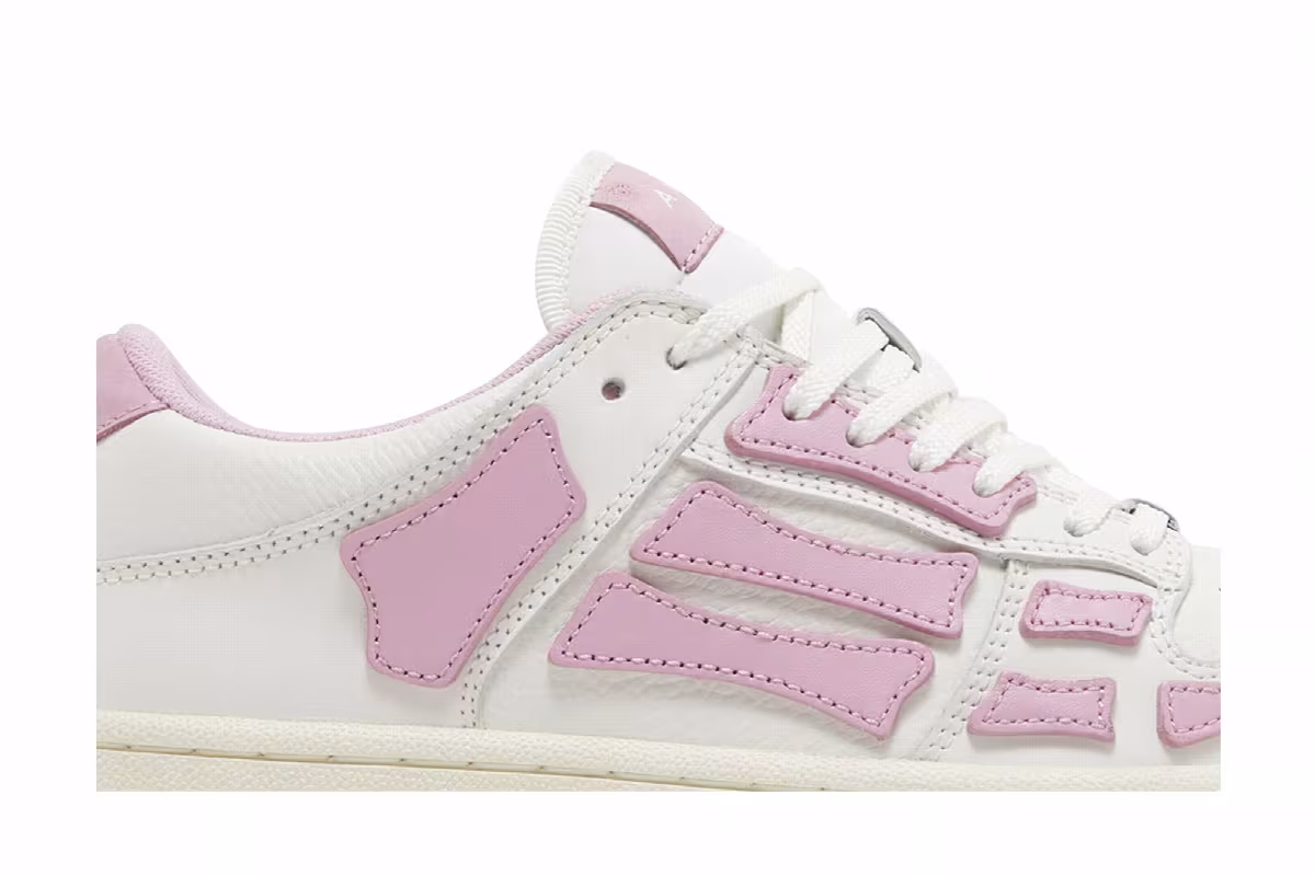 Amiri Women's Skel Top Low White Pink, view 3