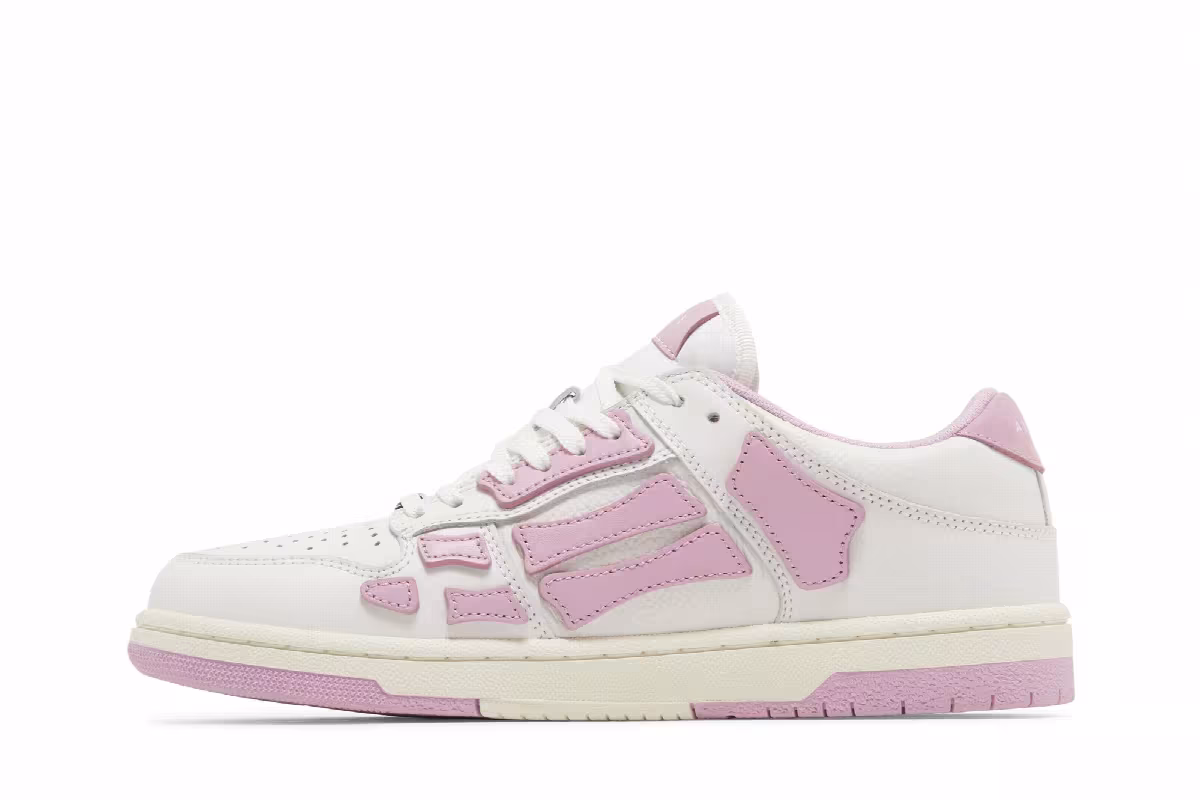 Amiri Women's Skel Top Low White Pink, view 4