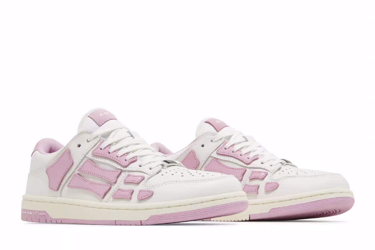 Amiri Women's Skel Top Low White Pink, view 9