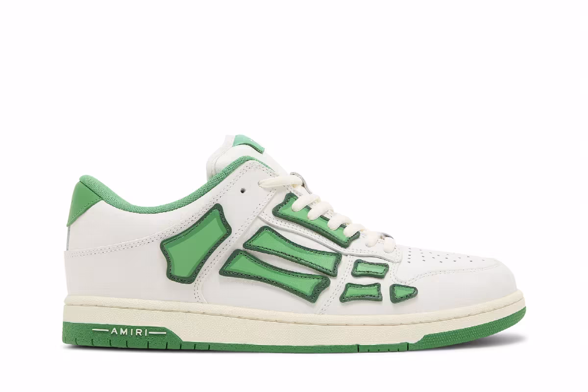 Amiri Skel Top Low White Green, view 2