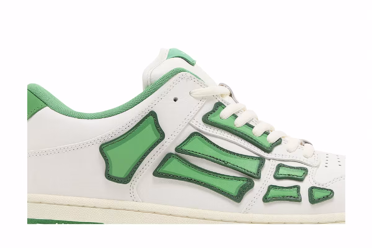 Amiri Skel Top Low White Green, view 3