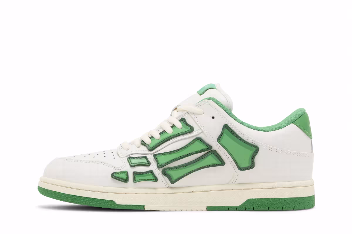 Amiri Skel Top Low White Green, view 4