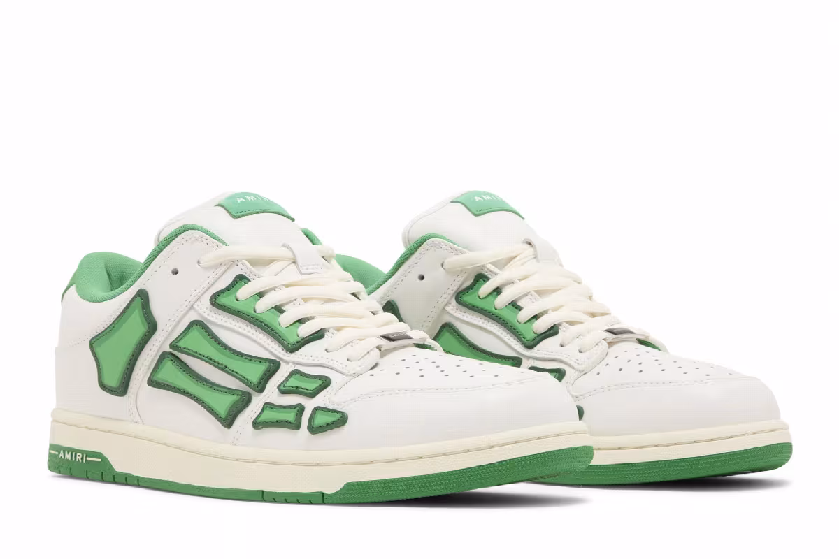 Amiri Skel Top Low White Green, view 9