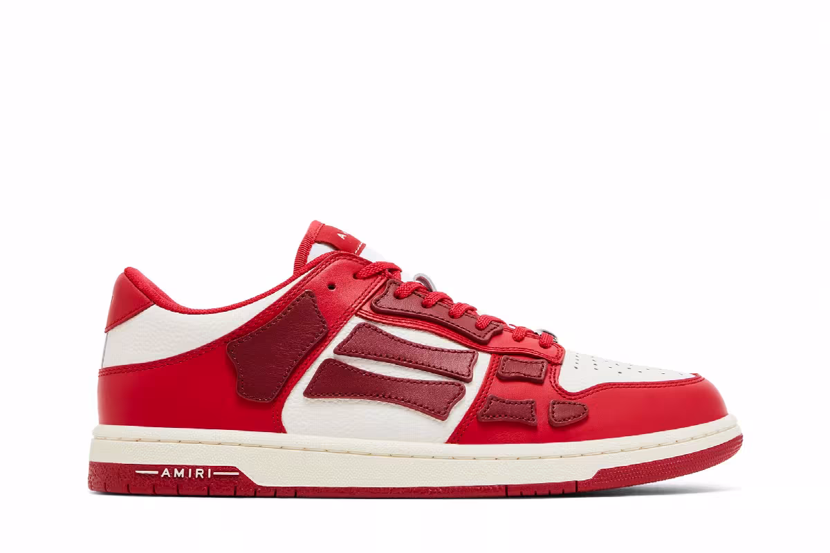 Amiri Skel Top Low Red White, view 2