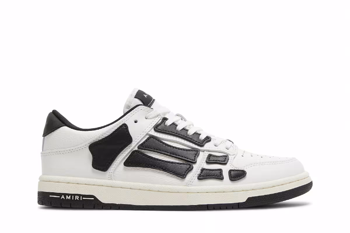 Amiri Skel Top Low White Black, view 2