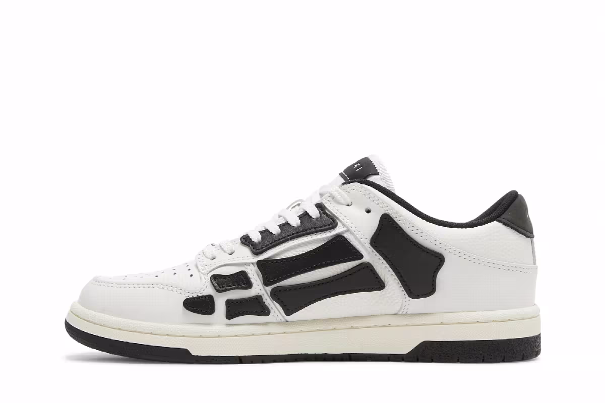 Amiri Skel Top Low White Black, view 4