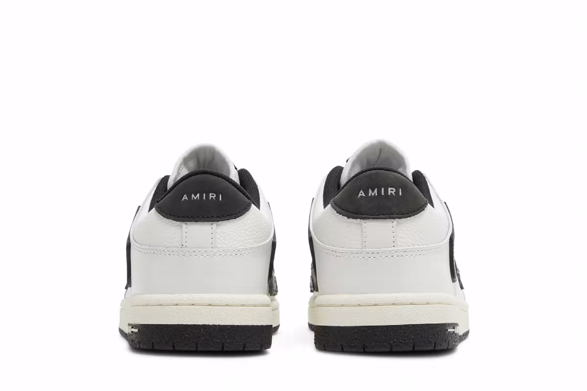 Amiri Skel Top Low White Black, view 7