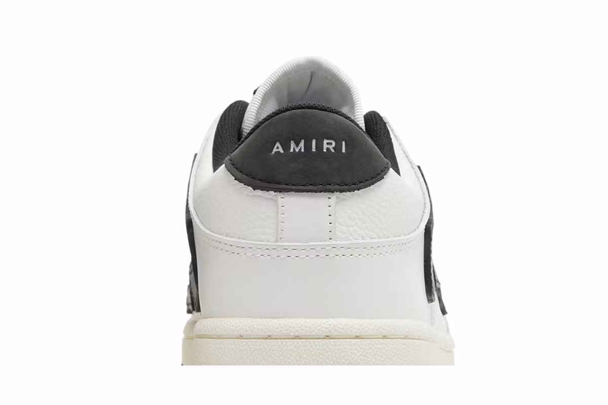 Amiri Skel Top Low White Black, view 8
