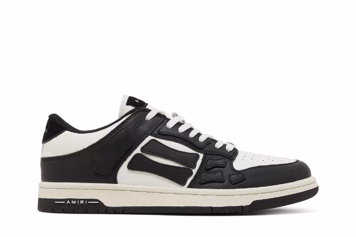 Amiri Skel Top Low Black White, view 2