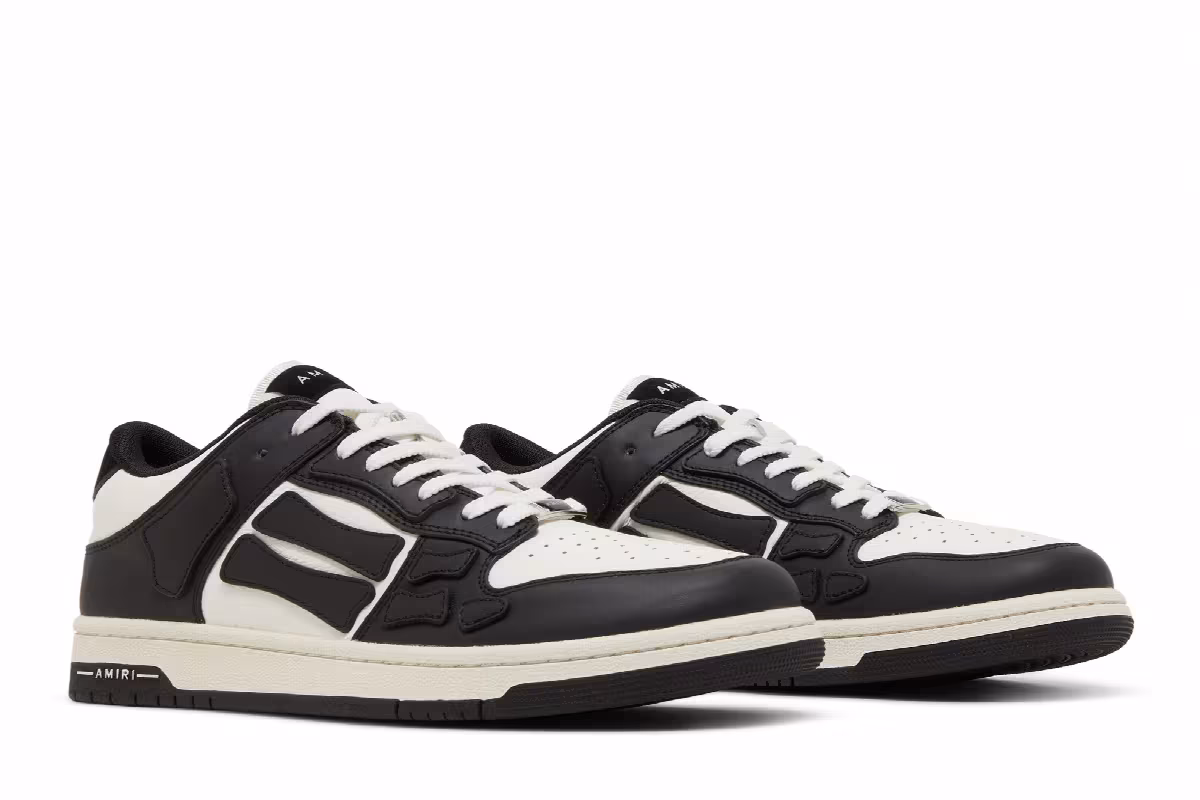 Amiri Skel Top Low Black White, view 9