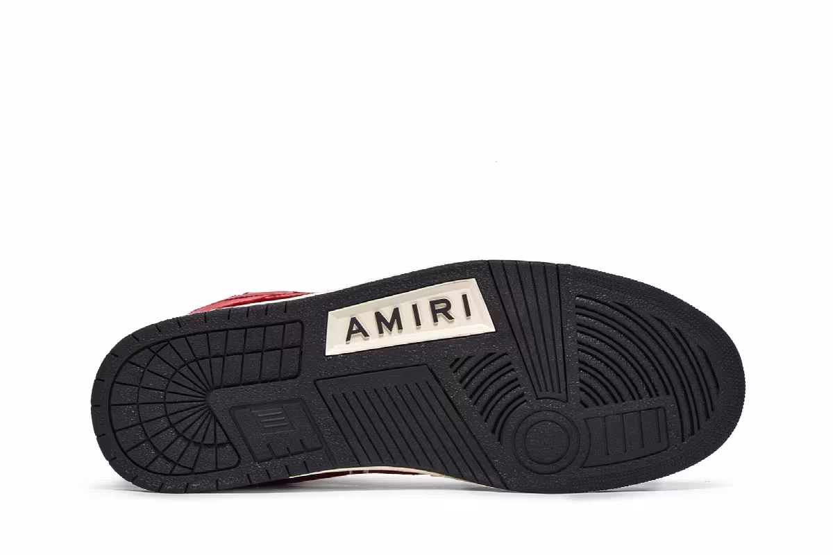 Amiri Skel Top High Black Red, view 5