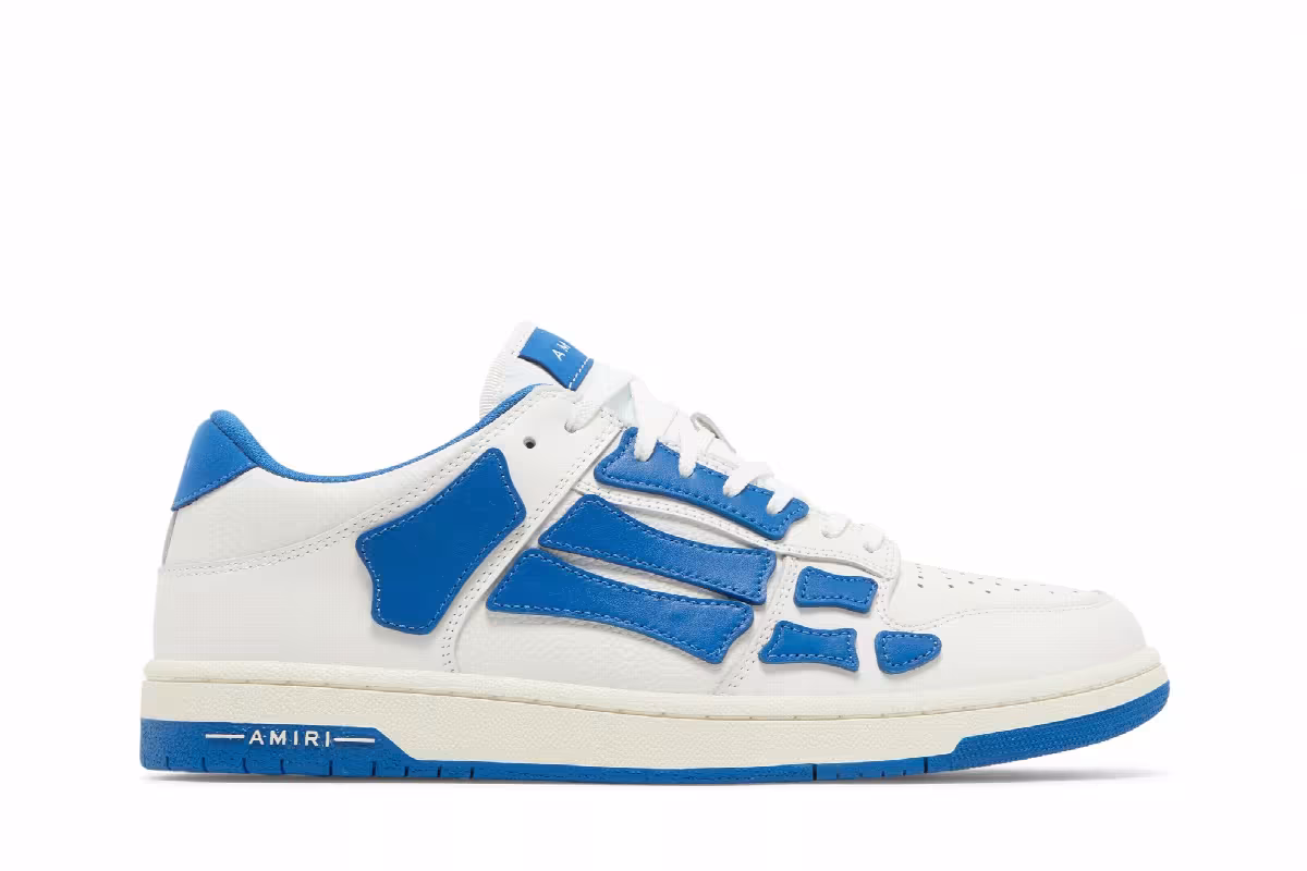 Amiri Skel Top Low White Blue, view 2