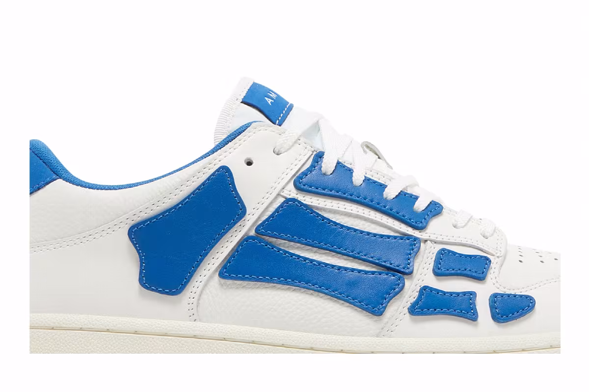 Amiri Skel Top Low White Blue, view 3