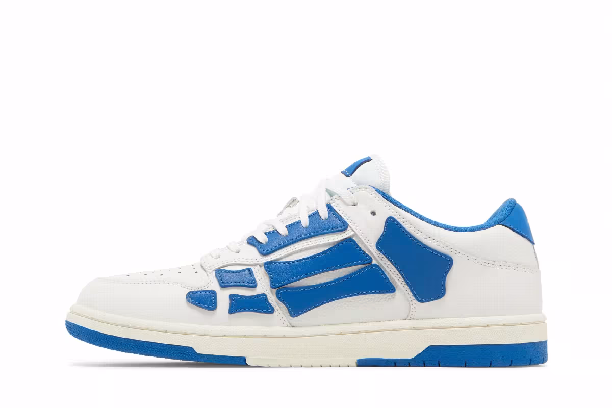 Amiri Skel Top Low White Blue, view 4