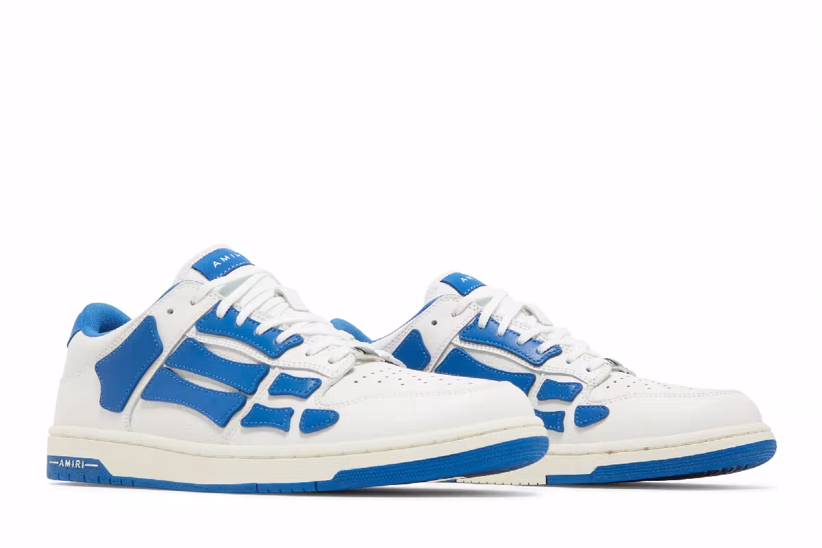 Amiri Skel Top Low White Blue, view 9