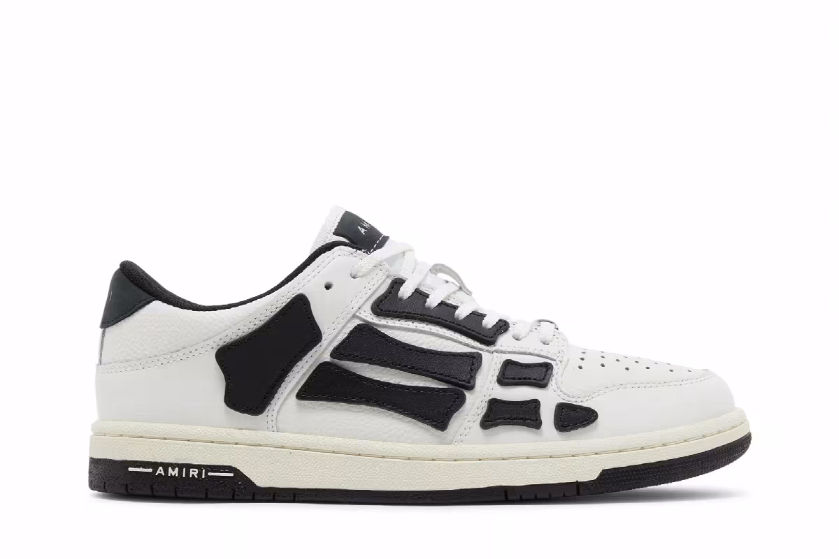 Amiri Women's Skel Top Low White Black, view 2