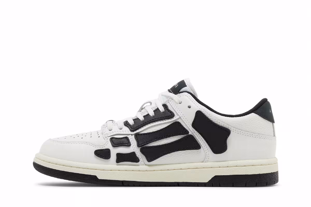 Amiri Women's Skel Top Low White Black, view 4